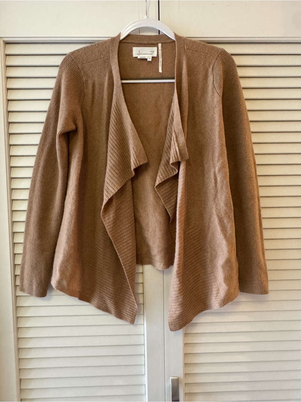 Anthropologie Draped Open-Front Cardigan - Camel Brown